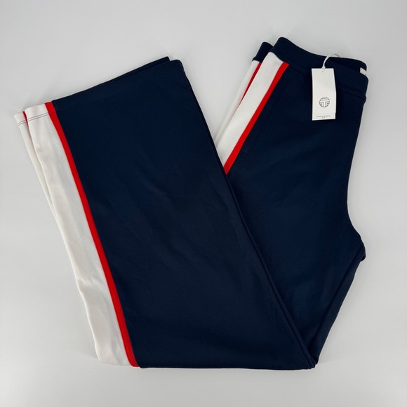 Tory Burch Pants - Tory Sport Wide Leg Track Pants Navy White Red Women's M NWT